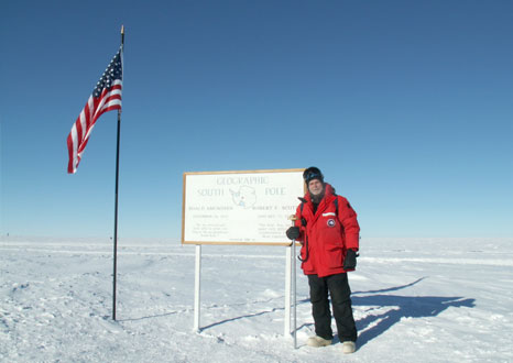 Hermann Kolanoski at the Geographical South Pole