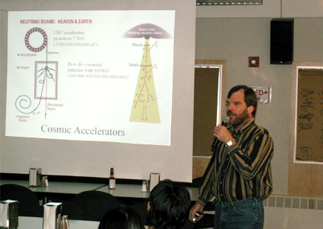 Jeff Cherwinka gives a Sunday evening lecture on the IceCube project and its scientific goals